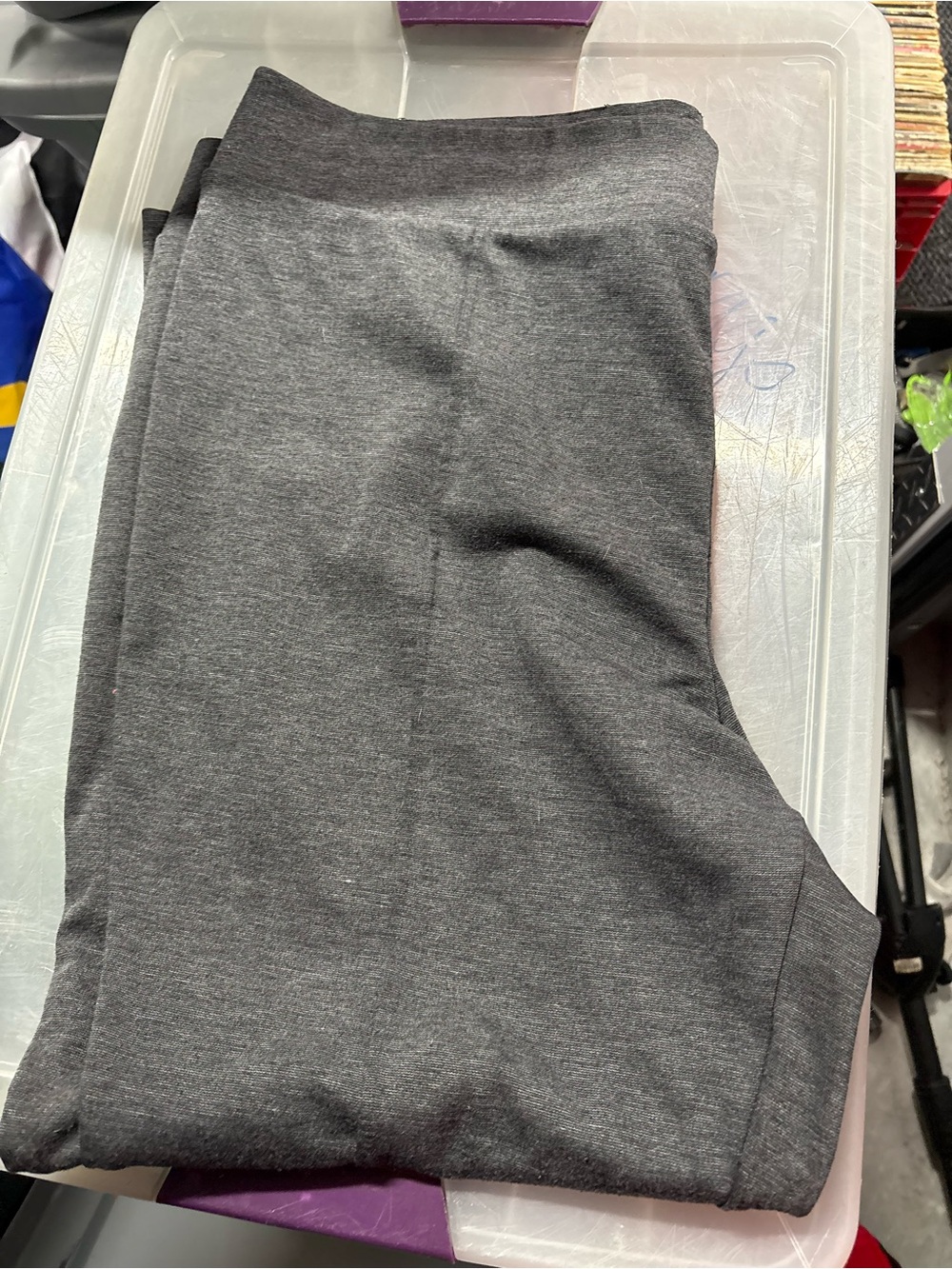 Stretch Pull-On Bottoms in Charcoal Gray